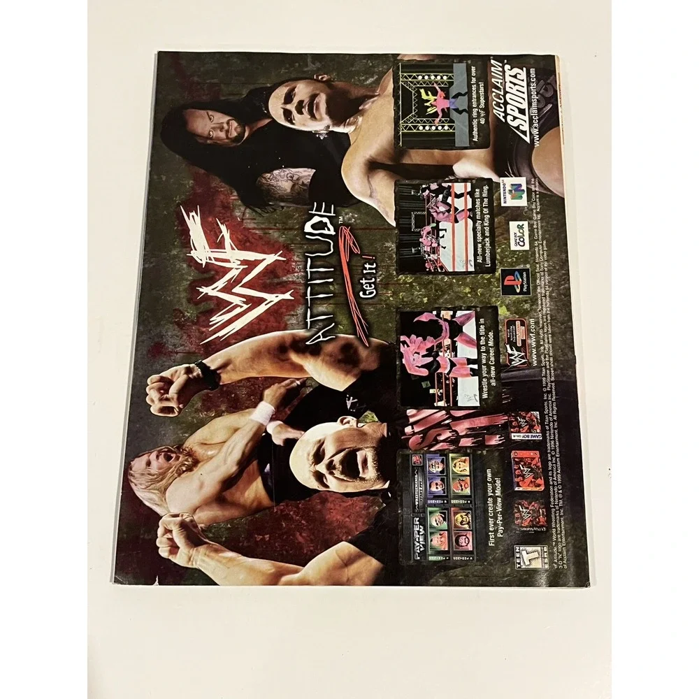 1999 Nintendo Power Magazine July Vol #122 Includes WWF Attitude Poster